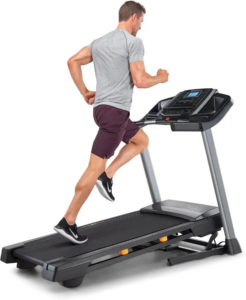 NordicTrack T-Series Compact Treadmill – Space-Efficient Home Workout System, Programmable Incline, Bluetooth Fitness Tracking