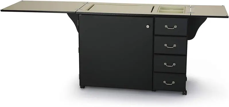 Norma Jean 353 Adjustable Sewing Cabinet – Airlift Craft Station for Quilting, Cutting, and Storage (Black Finish)