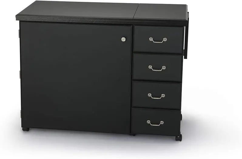 Norma Jean 353 Adjustable Sewing Cabinet – Airlift Craft Station for Quilting, Cutting, and Storage (Black Finish)