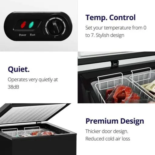 Northair 3.5 Cu Ft Compact Chest Freezer – Quiet Operation with 7-Tier Temp Control & Dual Baskets