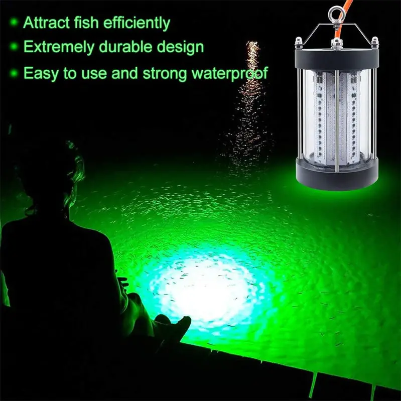 NS 500W Submersible Fishing Light – 35,000-Lumen Night Fishing Attractor, IP68 Waterproof, AC110V Marine & Dock Use