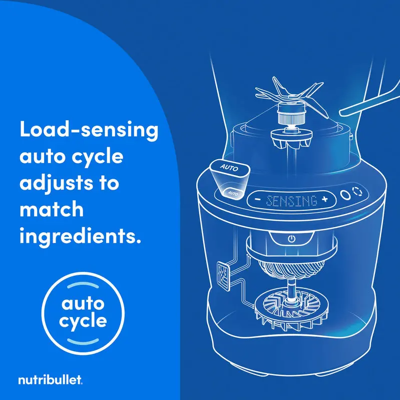 nutribullet SmartSense Blender System – 1400W Precision Motor, Gunmetal Finish, Intelligent Blending Technology