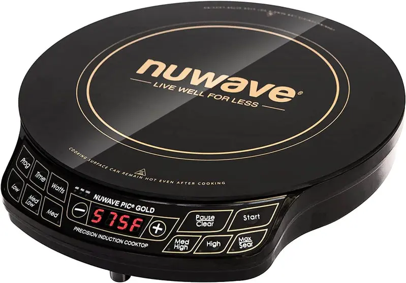 Nuwave Gold Induction Cooktop – 8-Inch Rapid-Response Heating Zone, Precise Simmer-to-Boil Control, Minimalist Black Surface