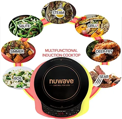 Nuwave Gold Induction Cooktop – 8-Inch Rapid-Response Heating Zone, Precise Simmer-to-Boil Control, Minimalist Black Surface