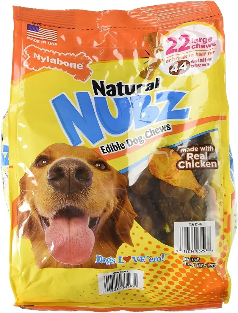 Nylabone Natural Nubz Edible Dog Chews – 22-Count Pack, Dental-Cleaning Formula, Two 5.2 lb Boxes (Small to Medium Breeds)