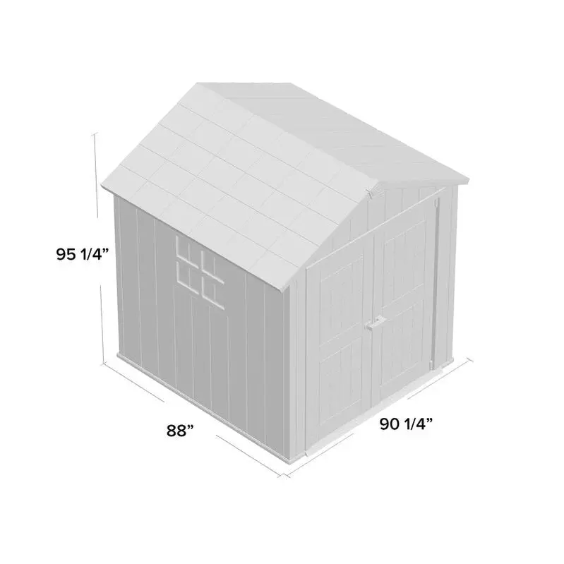 Oakland 7.5' x 7.5' Heavy-Duty Plastic Storage Shed – UV-Stabilized Polyethylene, Secure Locking Mechanism, Maintenance-Free Outdoor Unit