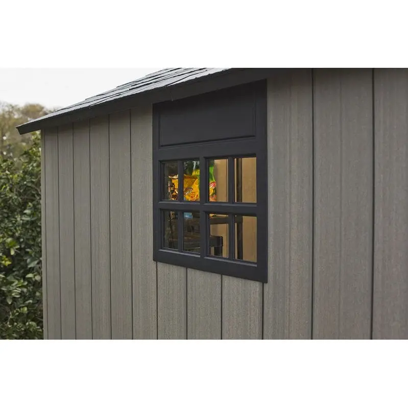 Oakland 7' x 7' Rustic Wooden Garden Shed – Distressed Timber Finish, Victorian-Style Window, Spacious High-Ceiling Storage