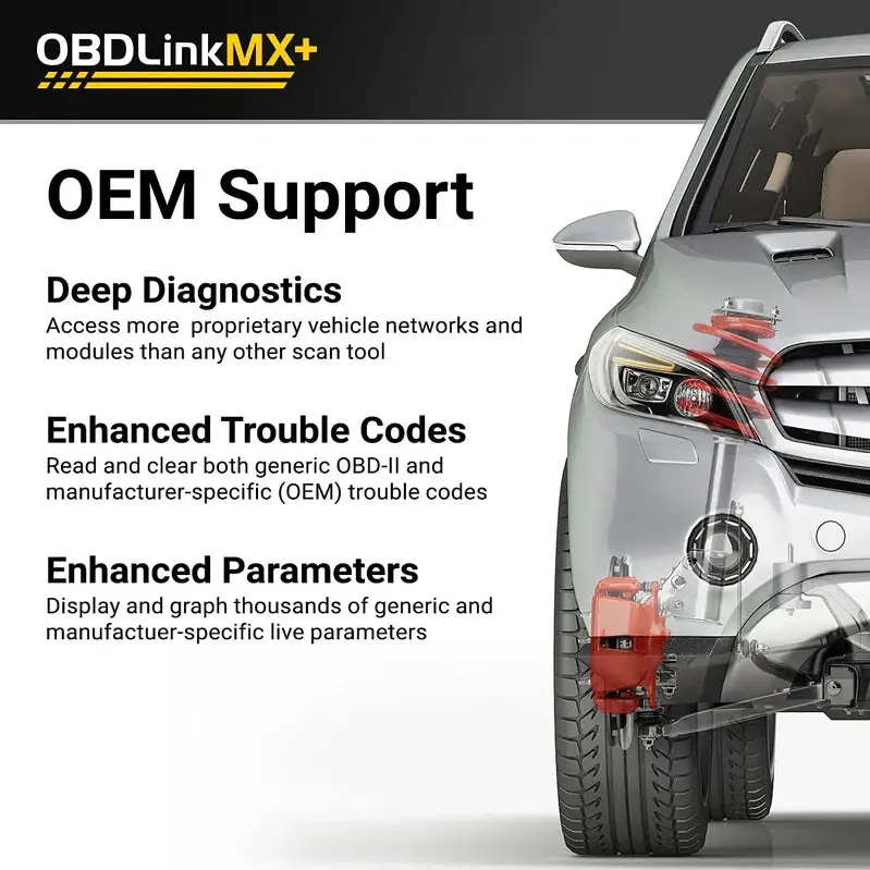 OBDLink MX+ Universal OBD2 Scanner – Cross-Platform Diagnostic Tool for iOS, Android, and Windows Devices