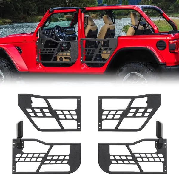 Off-Road Safari Tubular Half Doors – 4-Piece Set for 2018–2023 Jeep Wrangler JL Unlimited, Rugged Fat-Tube Construction, Adventure-Optimized Fit