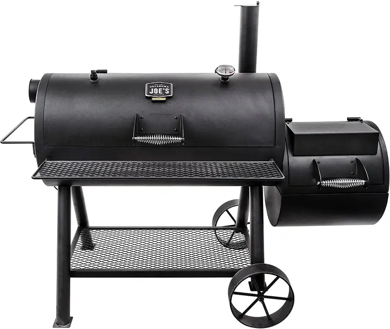 Oklahoma Joe Longhorn Reverse Flow Offset Smoker – Heavy-Duty Steel Construction with Dual-Damper Airflow Control and Authentic BBQ Smoke Flavor