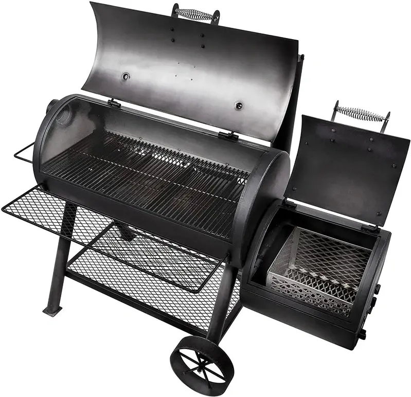 Oklahoma Joe Longhorn Reverse Flow Offset Smoker – Heavy-Duty Steel Construction with Dual-Damper Airflow Control and Authentic BBQ Smoke Flavor