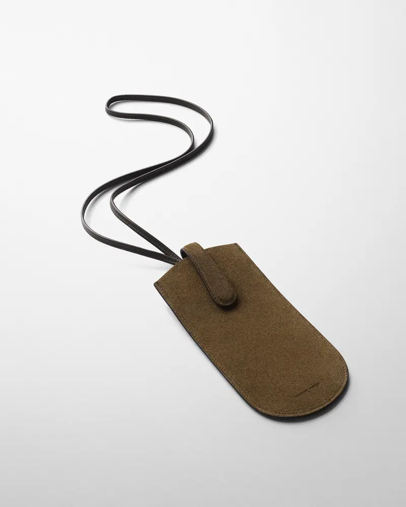 Olive Suede Glasses Storage Pouch 2