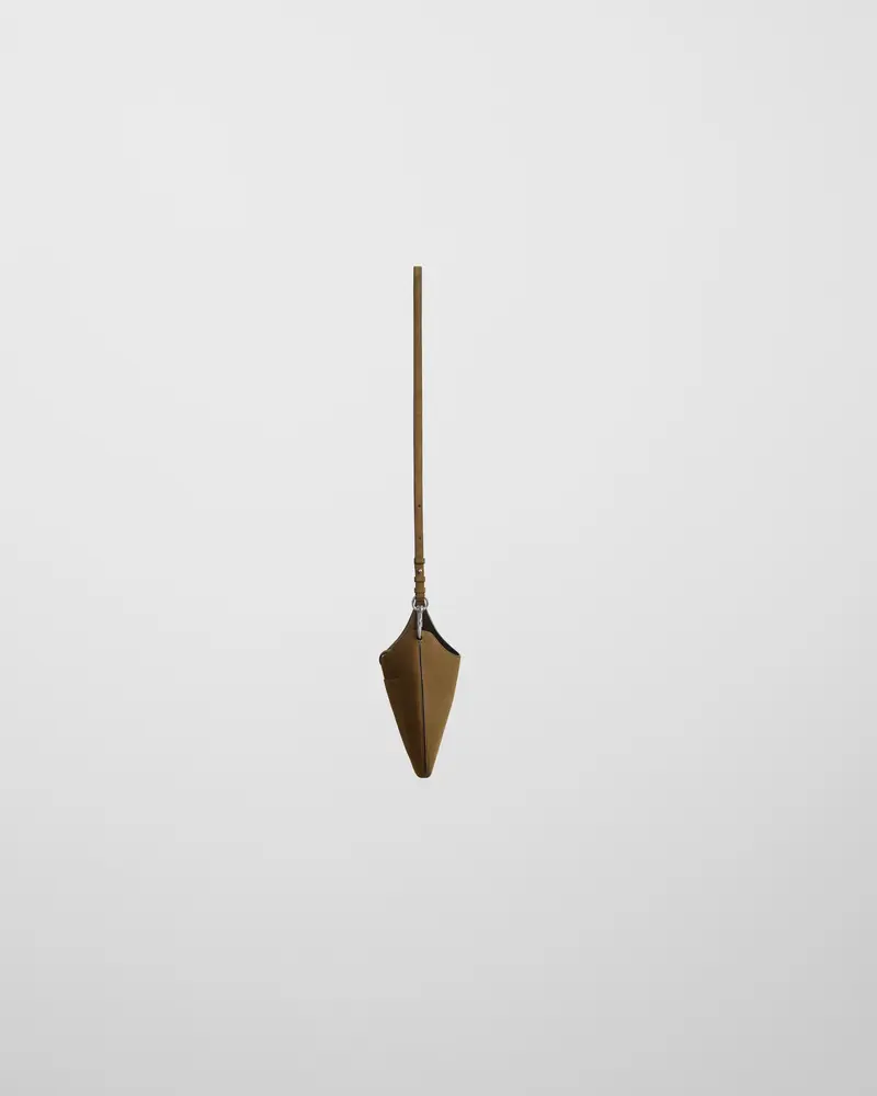 Olive Suede Mini Bean Sling Bag