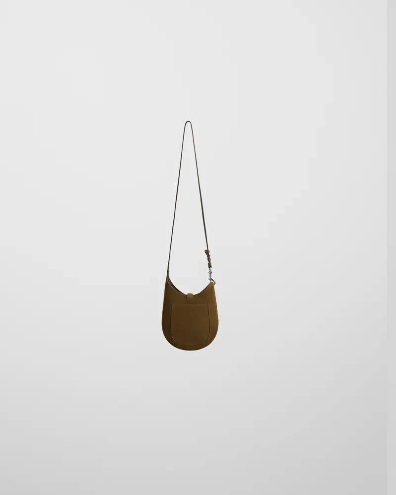 Olive Suede Mini Bean Sling Bag