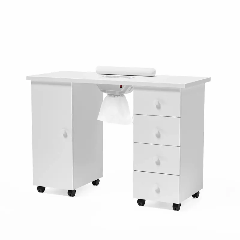 OmySalon Professional Manicure Desk – Built-in Downdraft Ventilation for Nail Dust Control