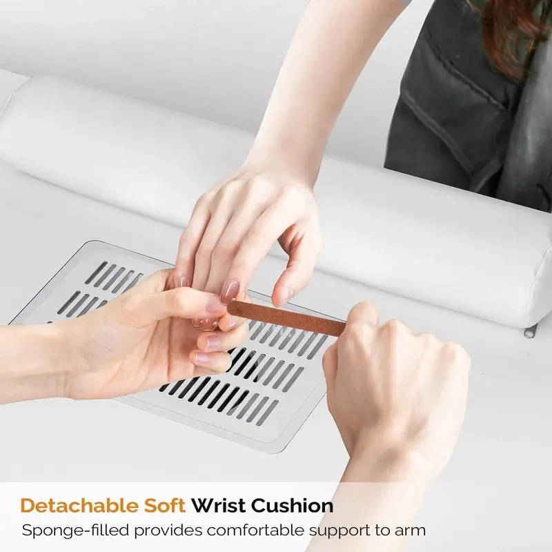 OmySalon Professional Manicure Desk – Built-in Downdraft Ventilation for Nail Dust Control