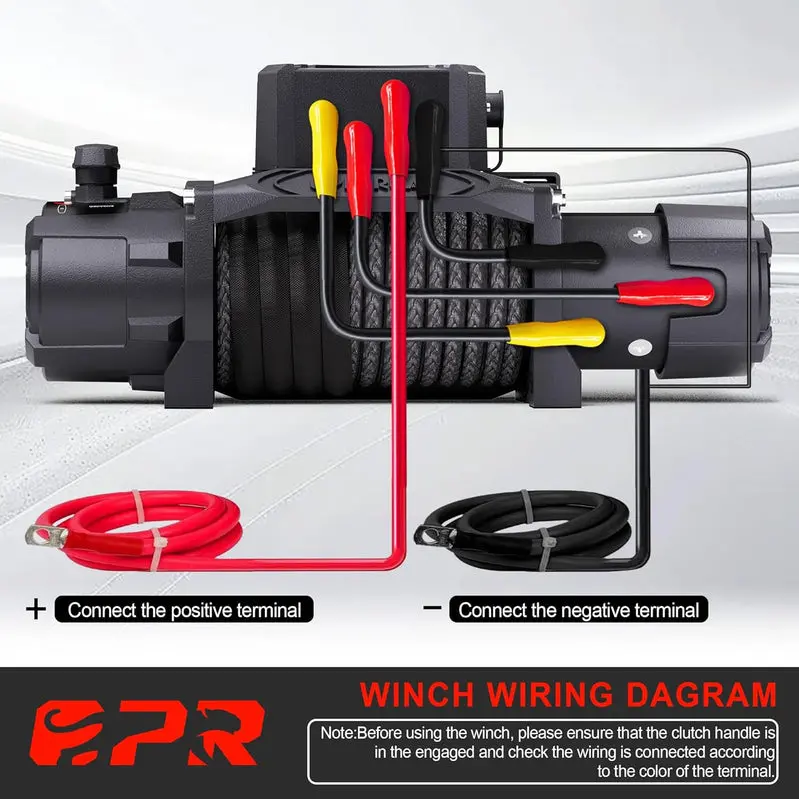 OPENROAD 12,000-Lb Capacity Electric Winch – Synthetic Rope Spool with Dual Wireless Remote Controls