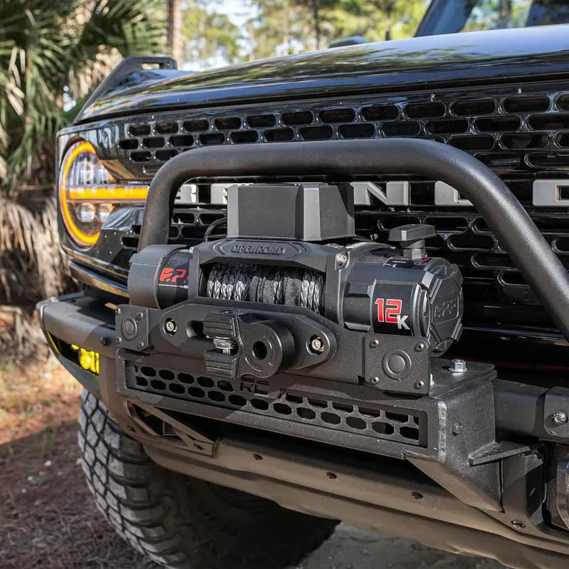 OPENROAD 12,000-Lb Capacity Electric Winch – Synthetic Rope Spool with Dual Wireless Remote Controls