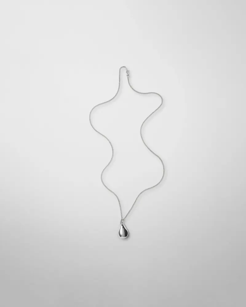 Organic Droplet Pendant In Sterling Silver