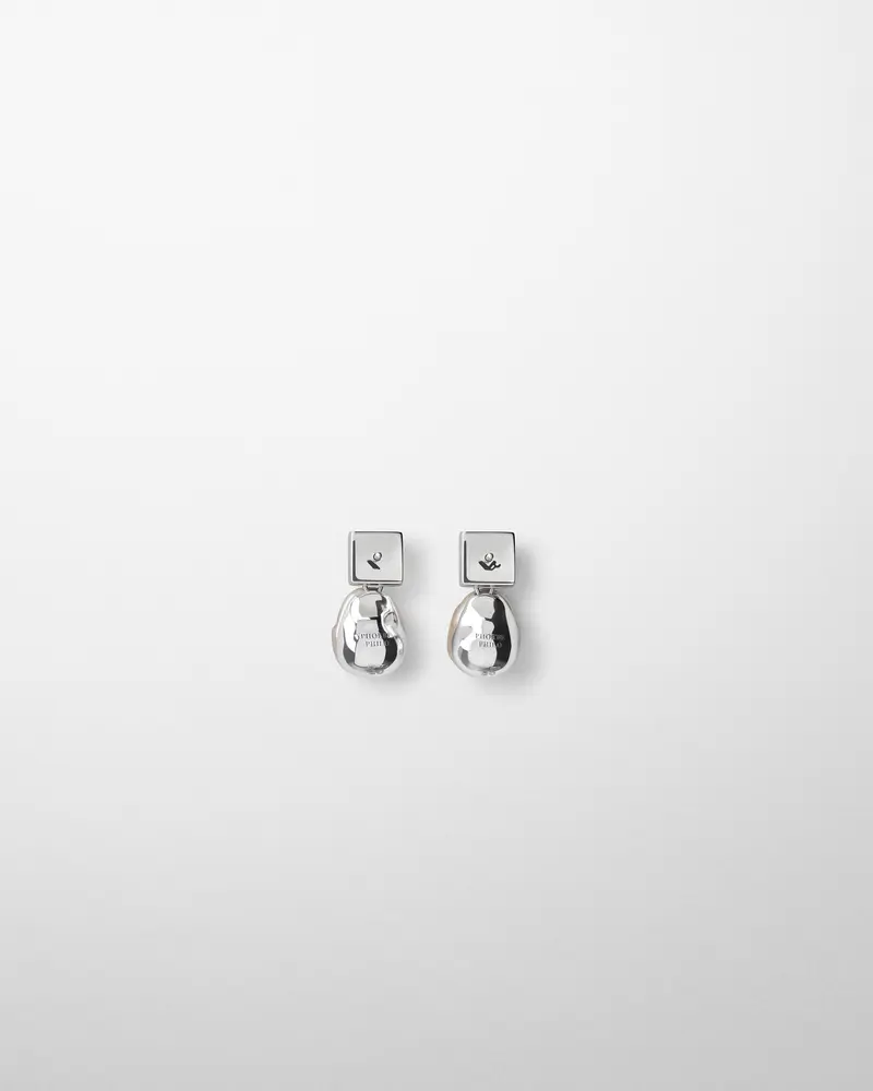 Organic-Finish Pearl-Effect Drop Earrings In Blush Resin 2