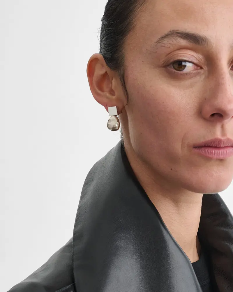 Organic-Finish Pearl-Effect Drop Earrings In Blush Resin