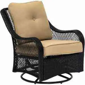 Orleans 5-Piece Steel Patio Fire Pit Set – Square Table Design with Swivel Glider Chairs and Navy All-Weather Cushions