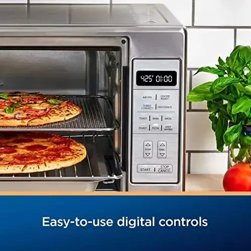 Oster Extra-Large Air Fryer Toaster Oven – 10-in-1多功能 Countertop Oven with Dual Pizza Capacity and Stainless Finish