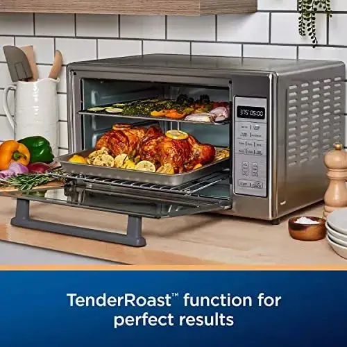 Oster Extra-Large Air Fryer Toaster Oven – 10-in-1多功能 Countertop Oven with Dual Pizza Capacity and Stainless Finish