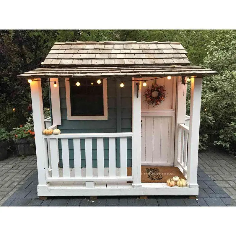 Outdoor Living Today Little Squirt Cedar Playhouse – 6-Foot Backyard Play Structure with Dutch Door and Operational Windows