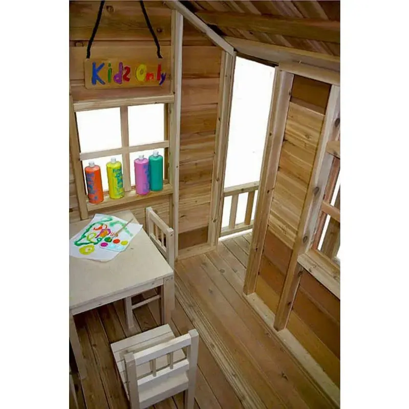 Outdoor Living Today Little Squirt Cedar Playhouse – 6-Foot Backyard Play Structure with Dutch Door and Operational Windows