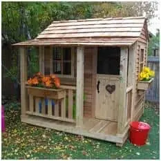 Outdoor Living Today Little Squirt Cedar Playhouse – 6-Foot Backyard Play Structure with Dutch Door and Operational Windows