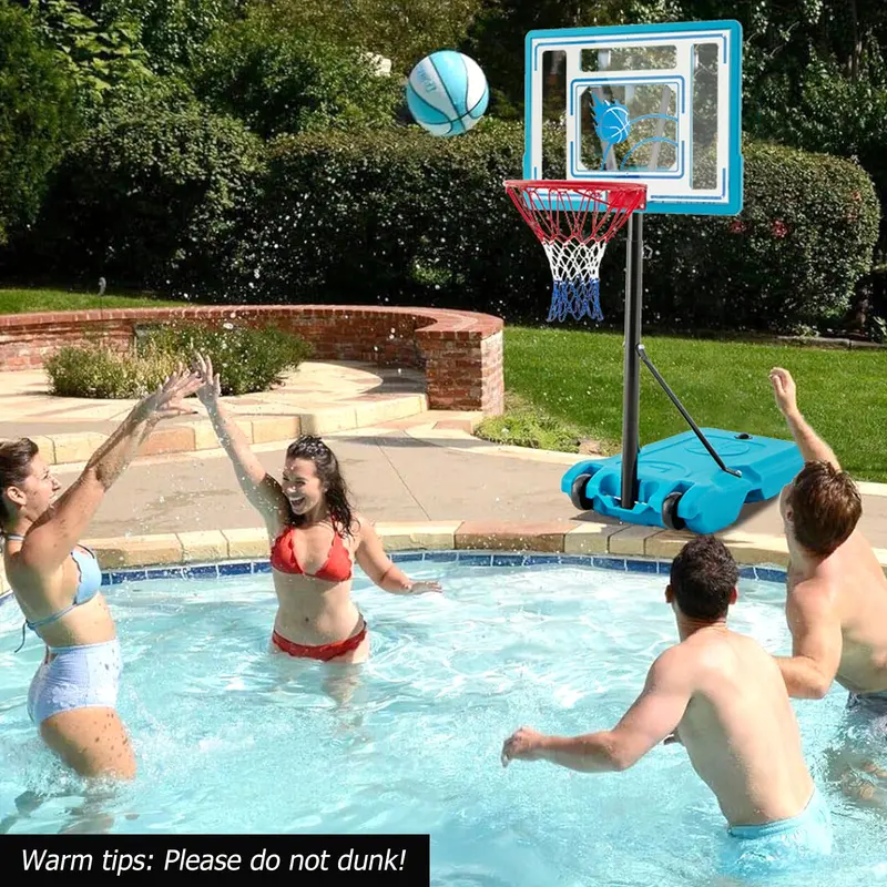 Outdoor Poolside Basketball Goal – Height-Adjustable Hoop (3.8–4.4 FT) for Backyard Play 2