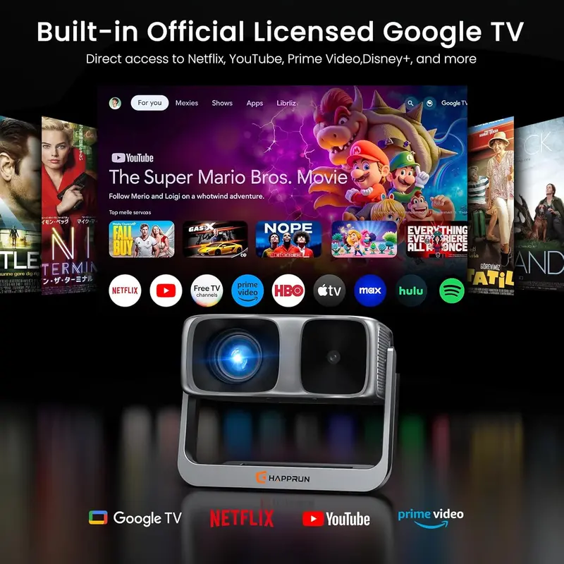 Outdoor-Ready 4K Smart Projector with 2000 ANSI Lumens, Google TV Integration, and Enhanced Decoding 2