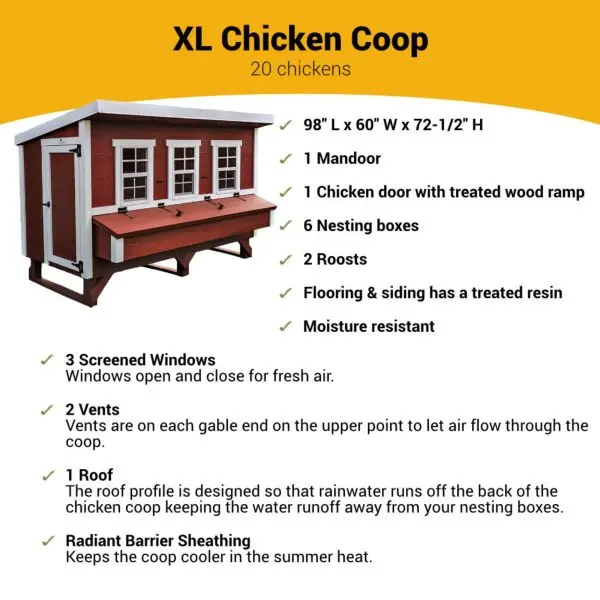 OverEZ X-Large Chicken Coop – Well-Ventilated, Spacious Housing for Small Flocks