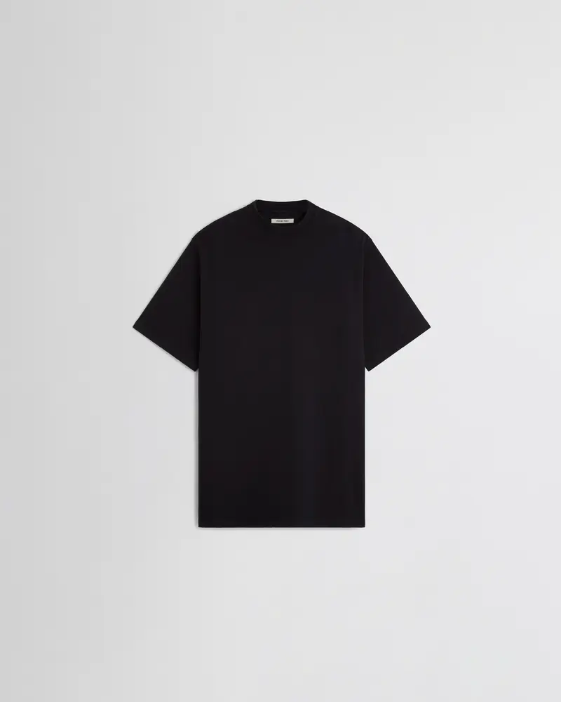 Oversized Black Heavy-Jersey Short-Sleeve T-Shirt