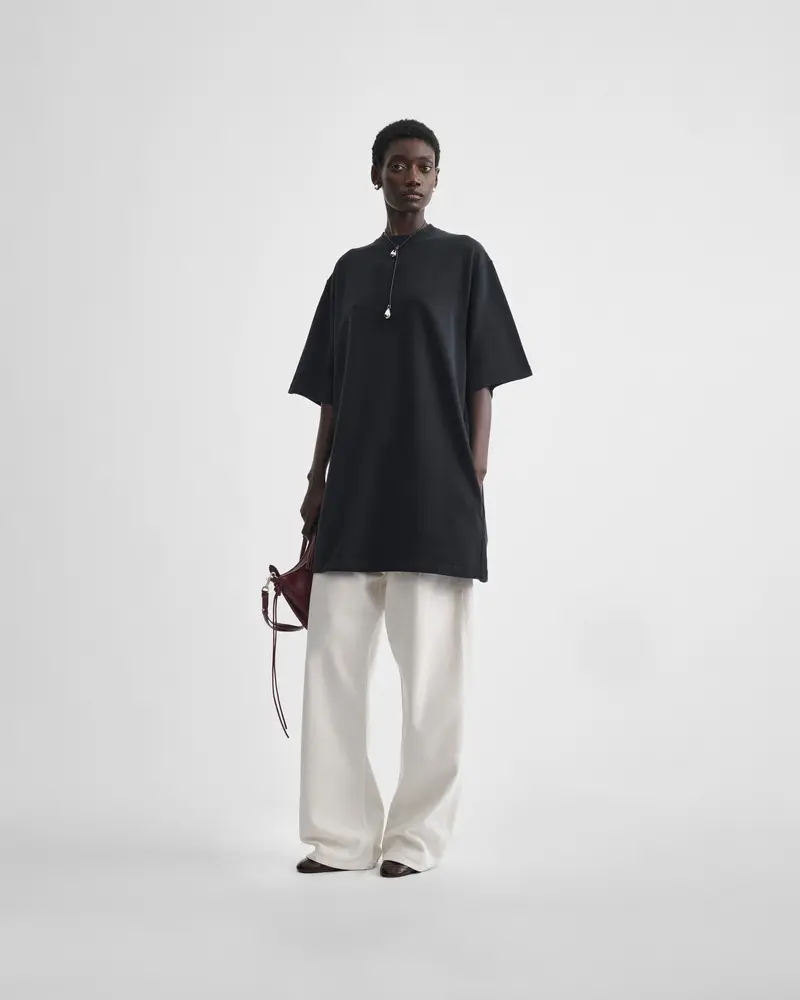 Oversized Black Heavy-Jersey Short-Sleeve T-Shirt