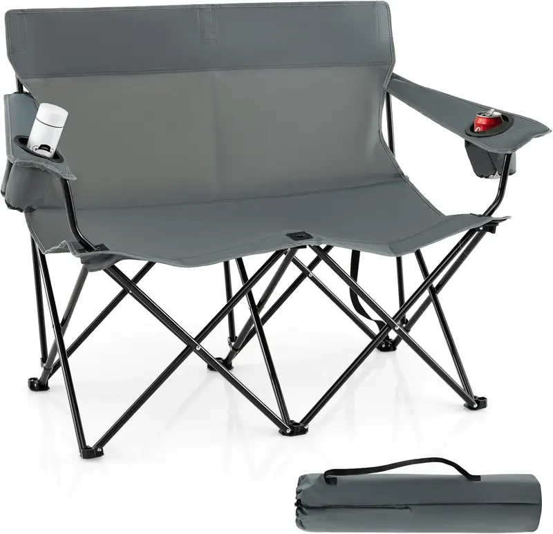Oversized Double Camping Loveseat – Heavy-Duty Two-Person Outdoor Folding Chair