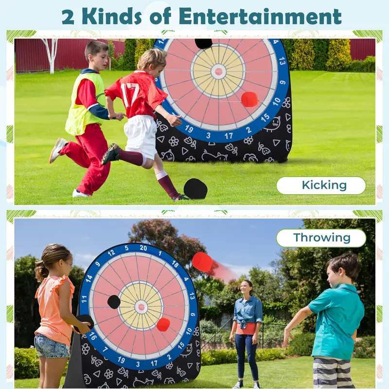 Oversized Kick Dart Game Set – Giant Target Board with 4 Soft Kick Balls and Convenient Storage Bag 2