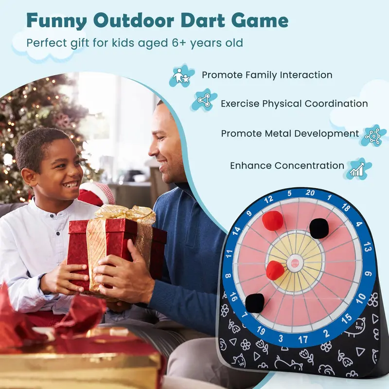 Oversized Kick Dart Game Set – Giant Target Board with 4 Soft Kick Balls and Convenient Storage Bag