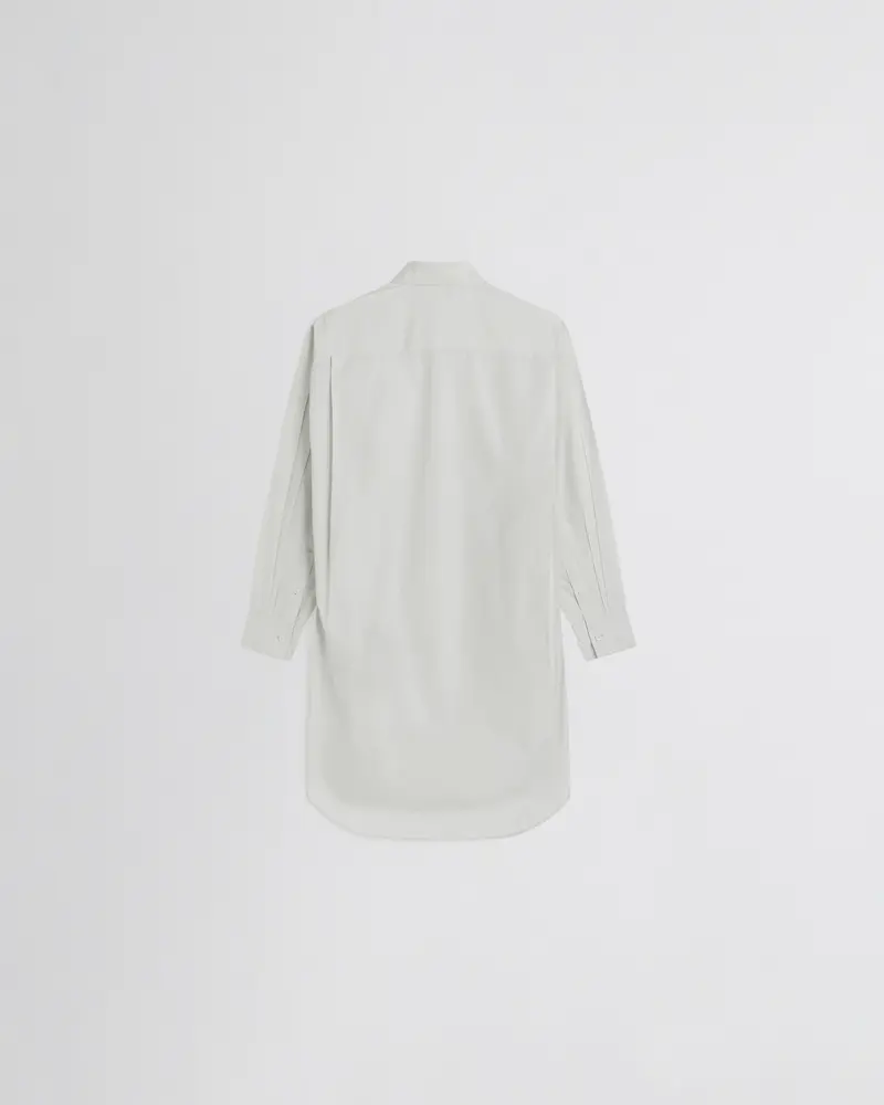 Oversized Mint Cotton Shirt With Curved Hem 2