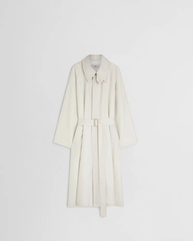 Oversized Salt-Tone Trench Coat In Technical Twill