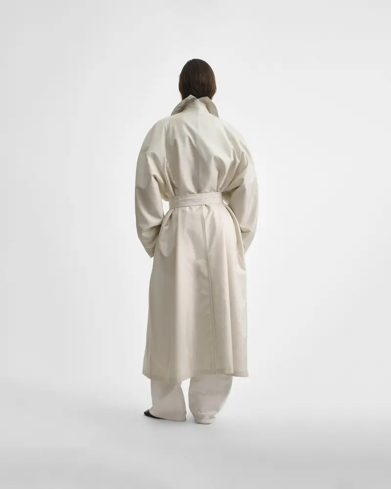 Oversized Salt-Tone Trench Coat In Technical Twill