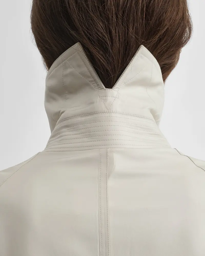 Oversized Salt-Tone Trench Coat In Technical Twill