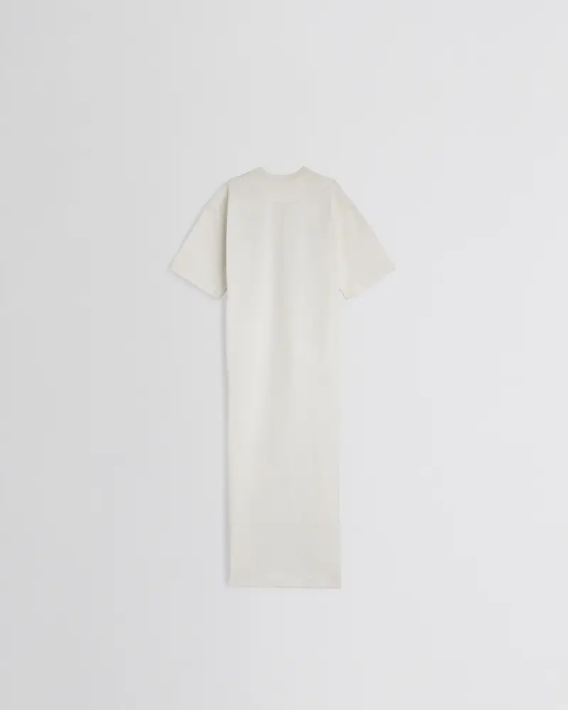 Oversized White Jersey T-Shirt With Back Train Hem 2