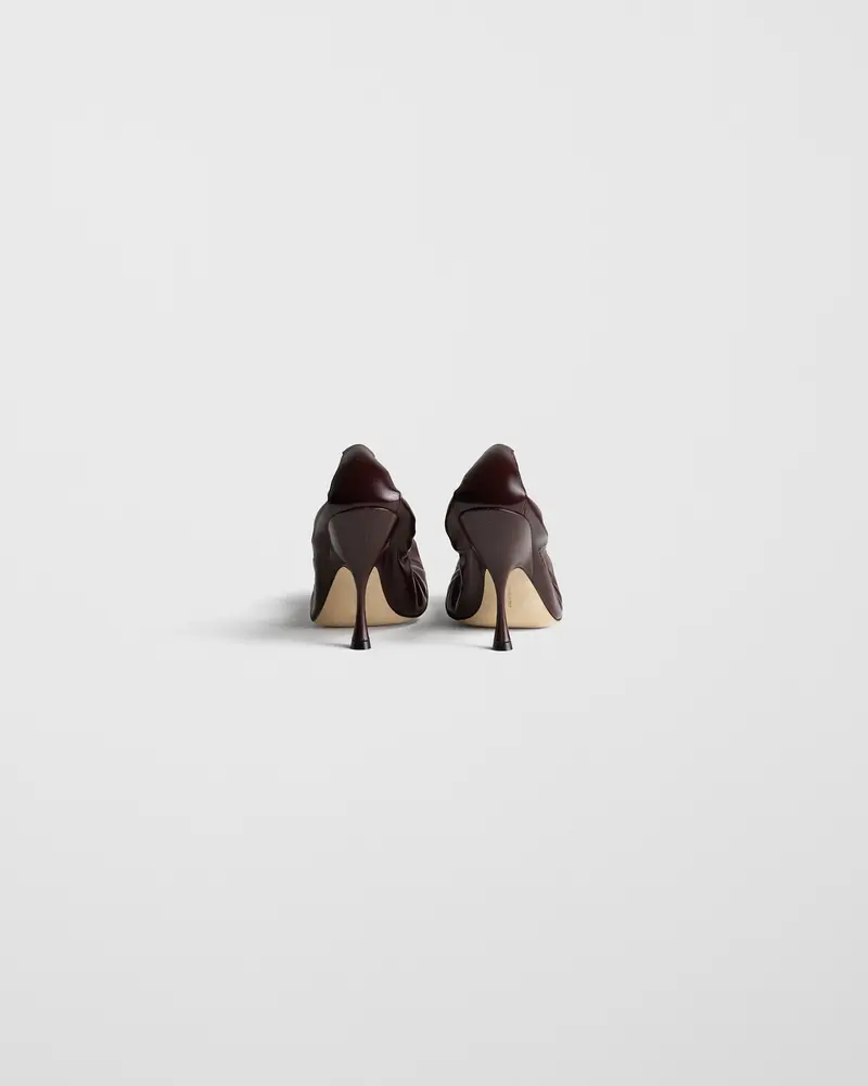 Oxblood High-Heel Pucker Pump With Sharp Indented Heel