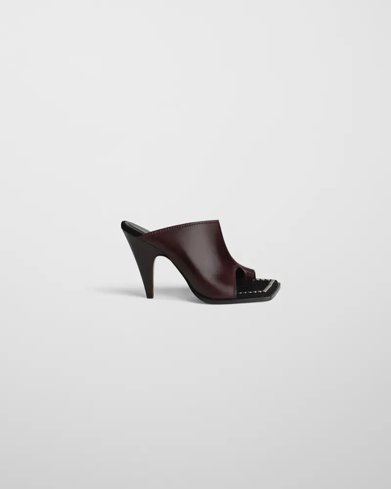 Oxblood Leather Bolo Mule With Asymmetric Straps