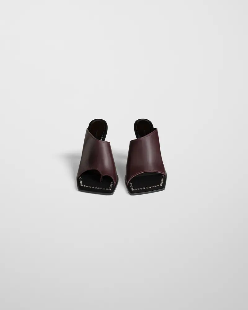 Oxblood Leather Bolo Mule With Asymmetric Straps 2
