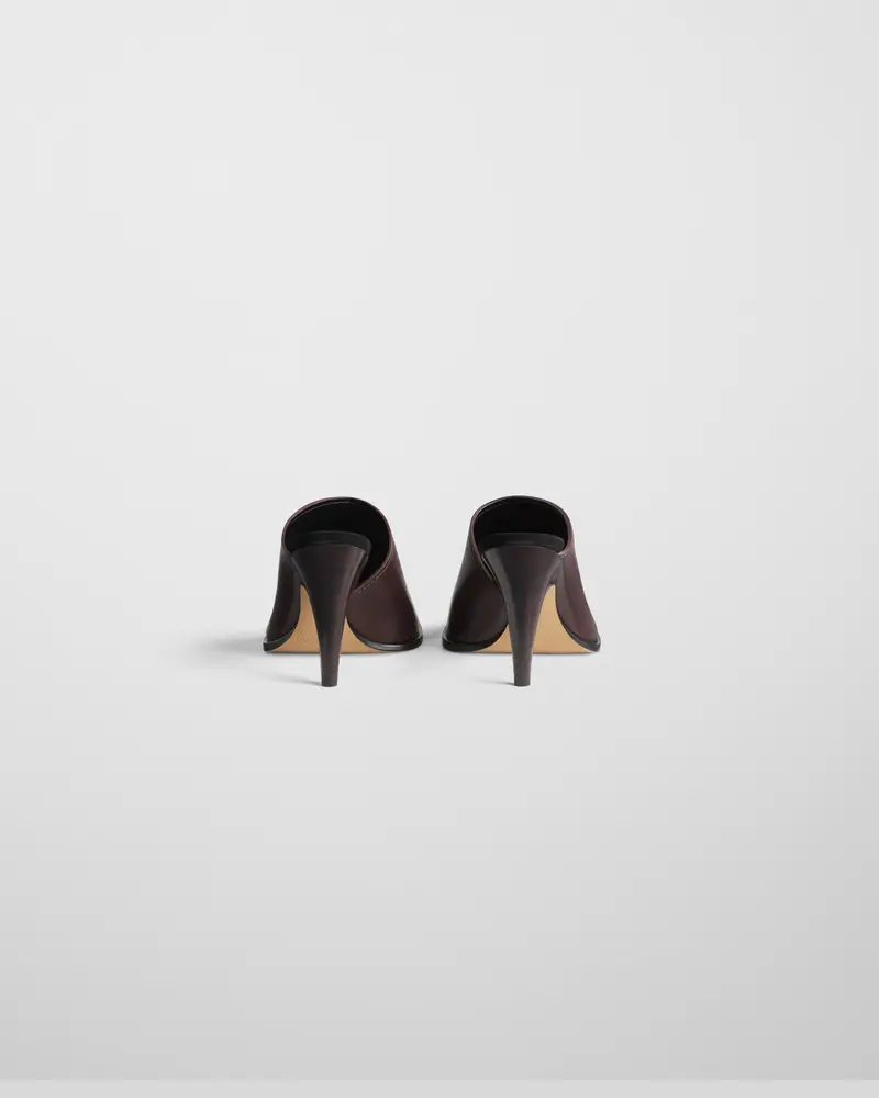 Oxblood Leather Bolo Mule With Asymmetric Straps