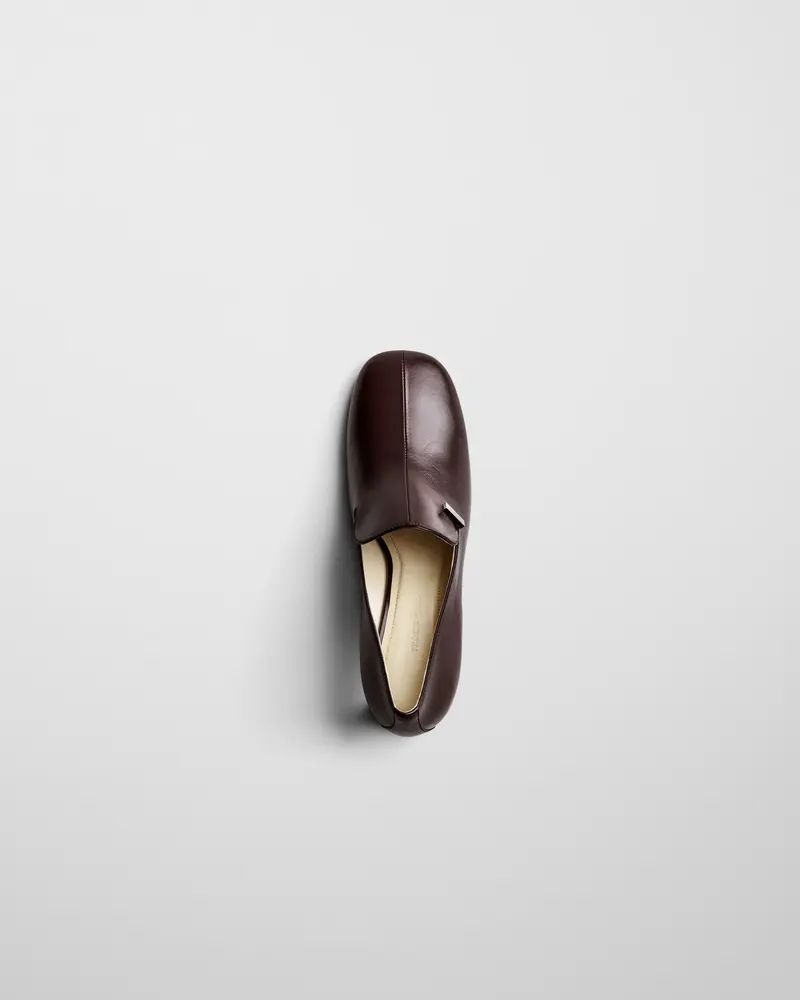 Oxblood Leather Club Loafer With 60Mm Concave Heel