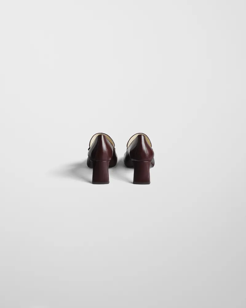 Oxblood Leather Club Loafer With 60Mm Concave Heel